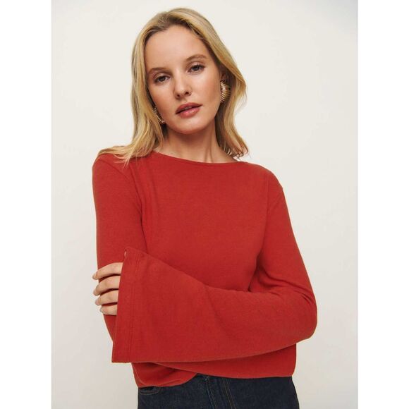 Reformation Eternity Knit Top in Sun-dried Tomato Size XS - Picture 2 of 8